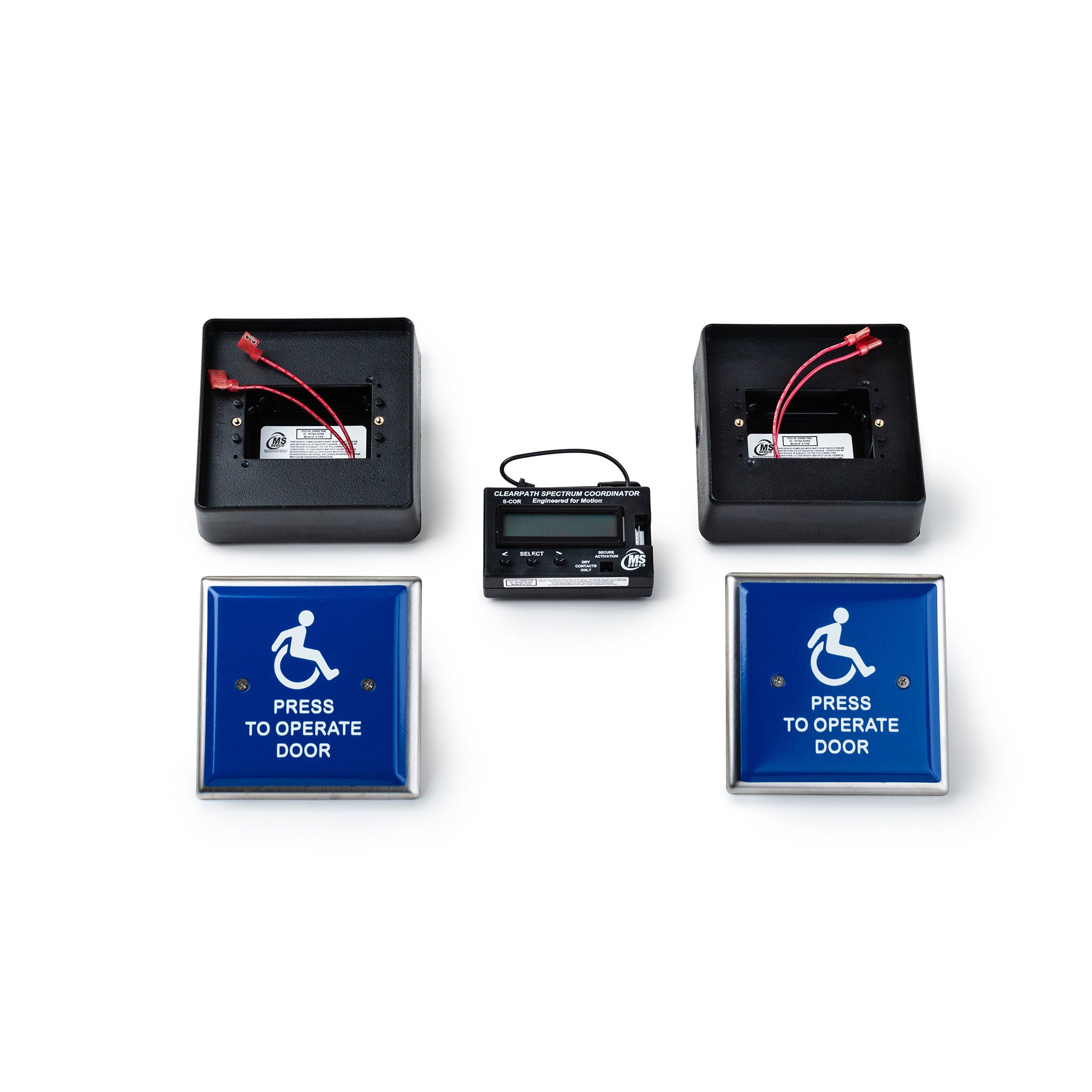 radio control press to operate door push plate kit