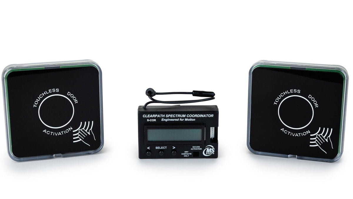 touchless door push plates and receiver