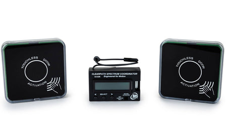 touchless door push plates and receiver