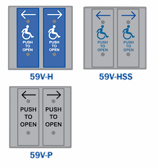 59V Series Vestibule Push Plate Switches